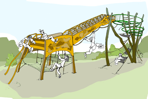 Giraffe frisst in Afrika