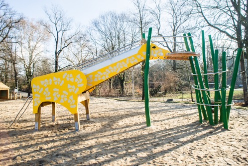 Giraffe frisst in Afrika